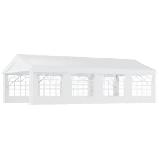 Resenkos Canopy, Outdoor Canopy Tent,Outdoor Carport Party Event Tent, Patio Gazebo Canopy Pavilion with 4 Sidewalls, 8 Windows, White image {1}