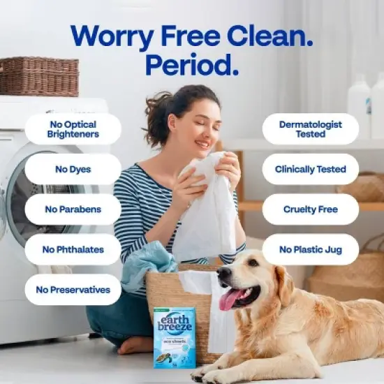 Earth Breeze Laundry Detergent Sheets - Fresh Scent Eco Sheets - 32ct - 64 Loads image {6}