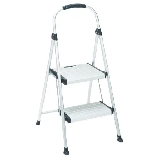 Cosco 2 Step All Aluminum Step Stool: Silver, 225 lb Capacity, No Assembly, Lightweight Stepping Stool for Adults image {7}