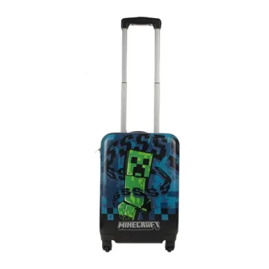 Minecraft Creeper Kids' Hardside Carry On Suitcase - Black image {1}