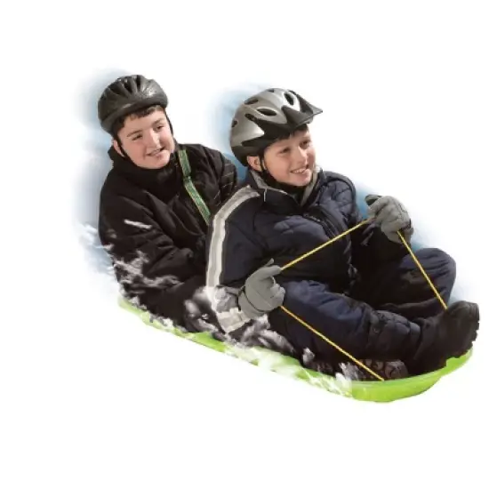 Emsco ESP 48" Day Glow Sno Twin Toboggan TwoRider Sled - Neon Lime image {2}