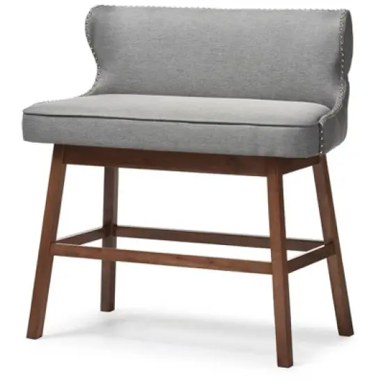 Gradisca Modern And Contemporary Fabric Button Tufted Upholstered Bar Bench Banquette - Baxton Studio image {5}