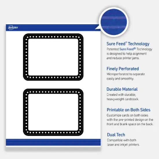 Avery 4.25" x 5.5" Cards, Black and White Polka Dots, 20 ct image {2}