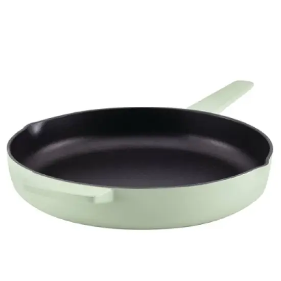 KitchenAid 12" Enameled Cast Iron Induction Skillet with Helper Handle and Pour Spouts Pistachio image {3}
