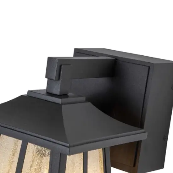 C Cattleya Matte Black Aluminum Outdoor Wall Light with GFCI Outlet image {2}