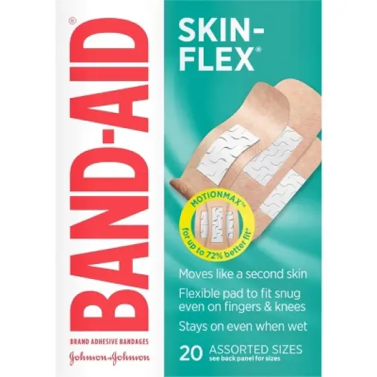 Band Aid Skin Flex Assorted Sizes Adhesive Bandages 20 ea image {2}