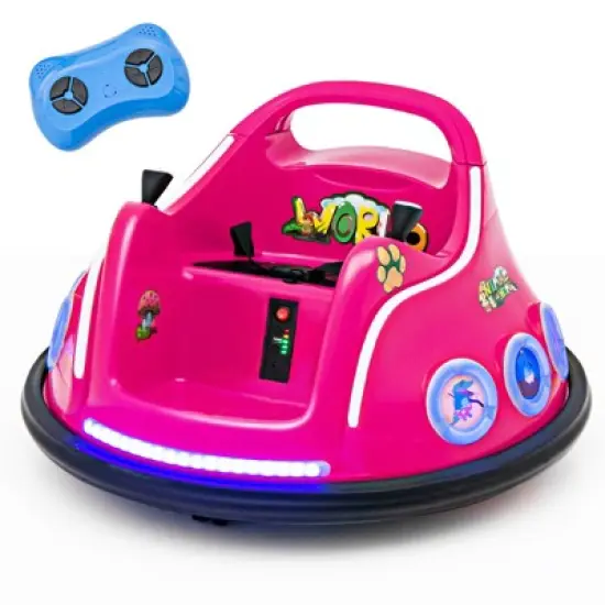 Costway 12V Kids Ride on Bumper Car Remote Control w/ Flashing LED Light & Music image {11}