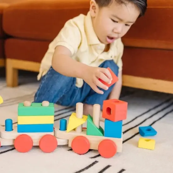Melissa & Doug Stacking Train - Classic Wooden Toddler Toy (18pc) image {6}