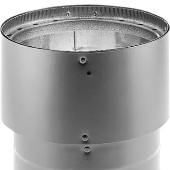 DuraVent DVL 6DVL-X8 Double Wall Interior Stove Pipe Increaser to Vent Smoke & Exhaust, 6 Inch Diameter to 8 Inch Diameter Connection, Black image {1}