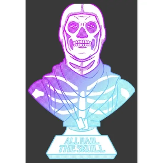 Boy's Fortnite Skull Trooper All Hail Glow T-Shirt image {1}
