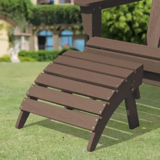 Hyleory HDPE Foldable Outdoor Folding Ottoman Patio Footrest for Adirondack Chairs image {11}