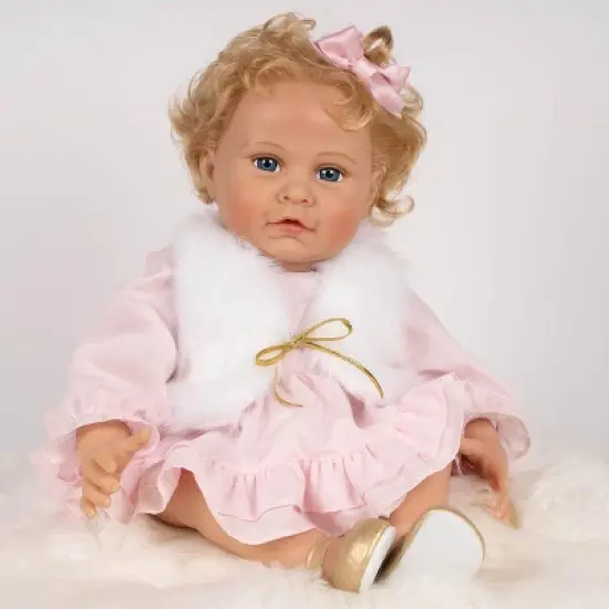 Paradise Galleries Reborn Toddler Girl Doll Lovey, 20 inch with Medium Skin Tone, Light Blonde Hair and Blue Eyes, Made in SoftTouch Vinyl image {1}