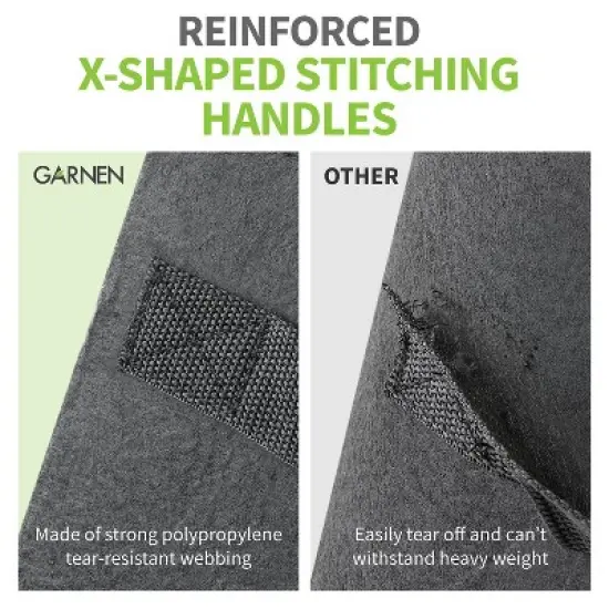 Garnen 4 Pack 10 Gallon Garden Potato Grow Bags, Fabric Grow Bags for Outdoor and Indoor, Indoor Planters with Harvest Window - Black image {5}