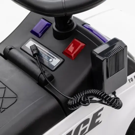 Aosom Kids Ride On Sliding Car with Hidden Under Seat Storage, Ride On Police Car for Toddler with Megaphone, Anti Dumping Device, Removable Backrest, Foot-to-Floor Design, Aged 18-60 Months image {5}