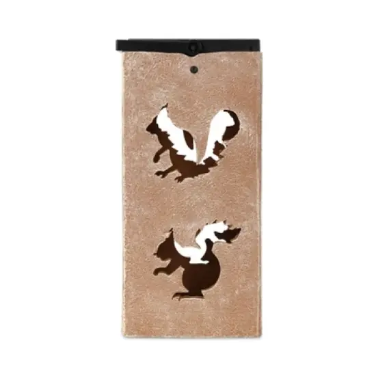 Techko Maid LED Solar 10.8" Portable Squirrel Cut Out Decorative Outdoor Lantern Clear image {2}