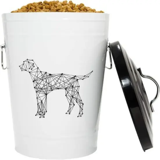 Amici Pet Zentangle Dog Food Large Metal Storage Bin, 17 lbs, Airtight Seal, Removable Lid, Metal Handle for Convenient and Stylish Storage,260 oz. image {5}