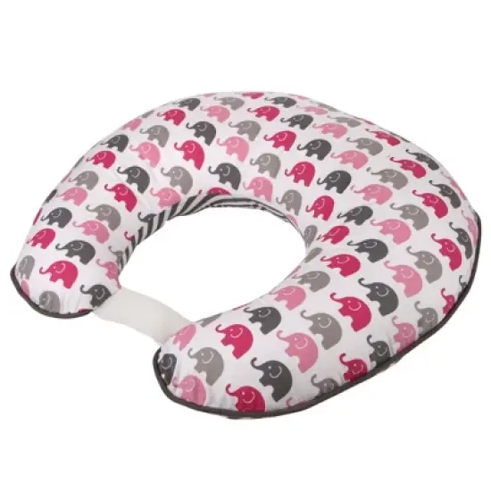 Bacati - 3 pc Elephants Pink/Gray Hugster Feeding & Infant Support Nursing Pillow with 2 removable zippered covers image {8}