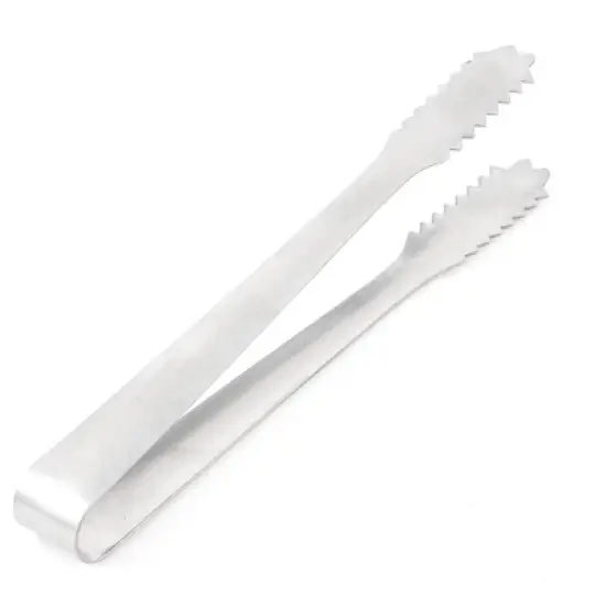 Unique Bargains Stainless Steel Mirror Finishing Versatile Mini Ice Tong Silver Tone 1 Pc image {2}