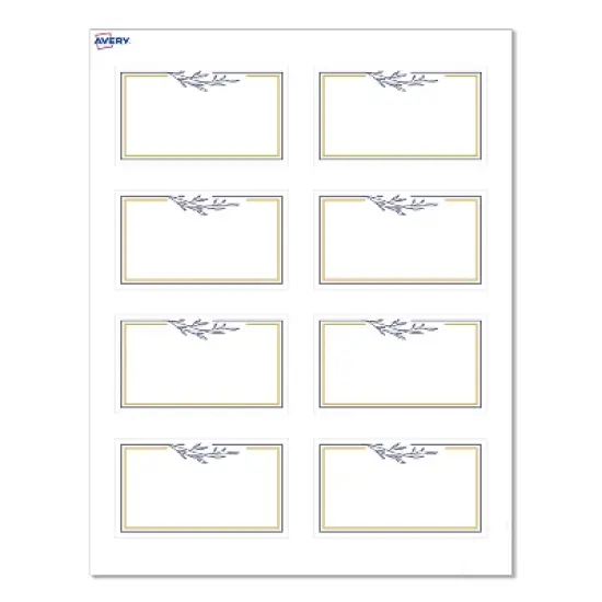 Avery&reg; Cards, 2" x 3.5", Gold & Navy Border w/ Florals, 80ct image {9}