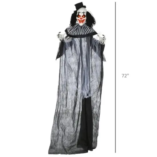 Syemin Decorative Holiday Mannequins Outdoor Halloween Decoration Classic Striped Clown Outdoor Halloween Decoration, Black, 43.3"*7.1"*72" image {2}