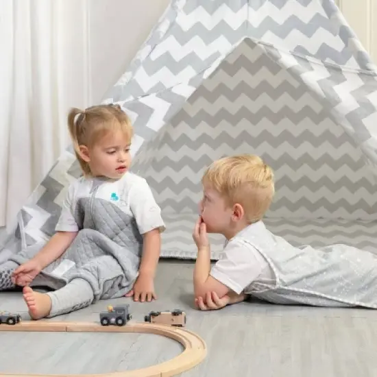Love To Dream Sleep Suit 0.2 TOG Adaptive Wearable Blanket - 6-12M - Gray Dots image {2}