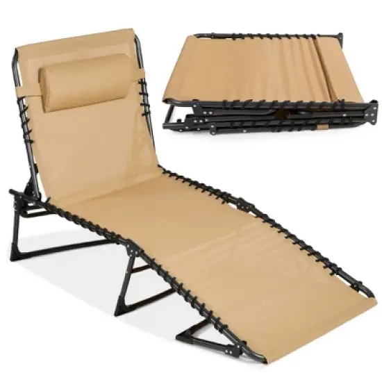 Best Choice Products Patio Chaise Lounge Chair, Outdoor Portable Adjustable Pool Recliner w/ Pillow image {8}