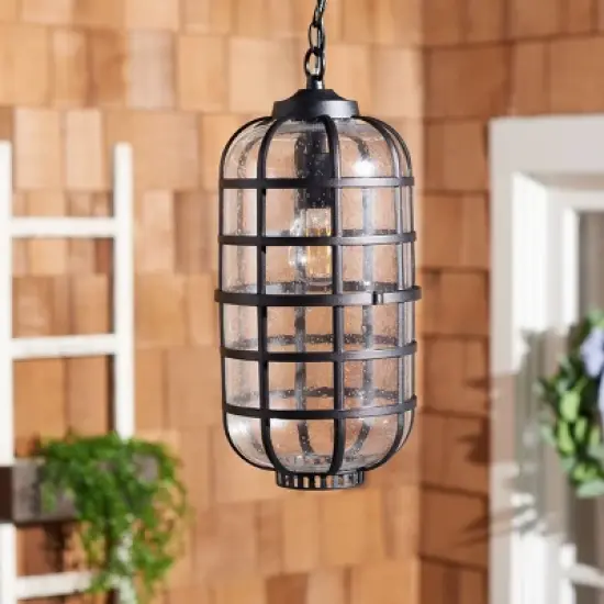 Rigel 8.27" Outdoor Pendant - PLT7031 - Black - Safavieh image {2}