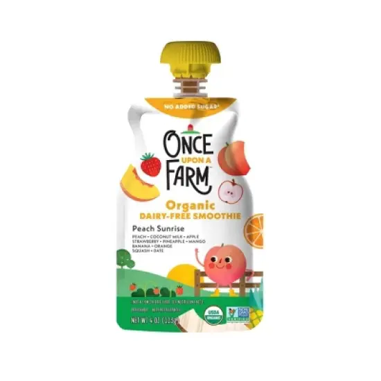 Once Upon a Farm Peach Sunrise Dairy Free Smoothie - 4oz image {1}