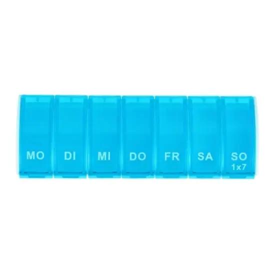 Unique Bargains 7 Compartment Single Row Pill Case Rose Red 1Pc image {7}