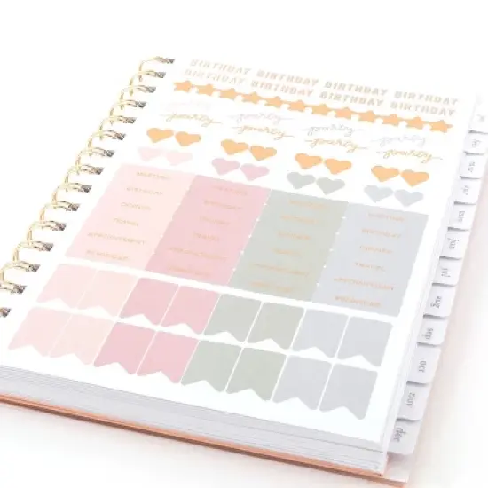 Sugar Paper Essentials 2024 Planner 8.5"x6.5" Weekly/Monthly Frosted Pink image {5}