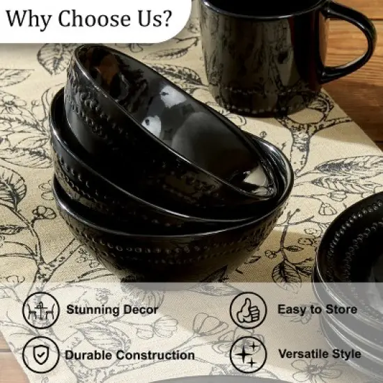 Split P Black Peyton Bowl Set of 4 image {4}