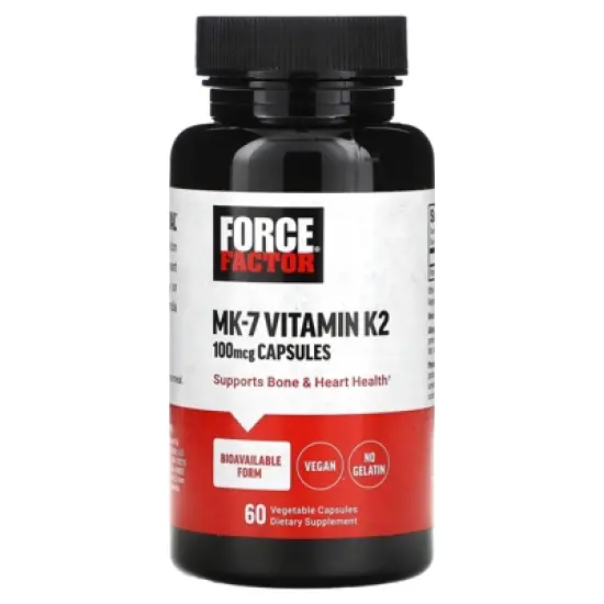 Force Factor MK-7 Vitamin K2, 100 mcg, 60 Vegetable Capsules image {2}