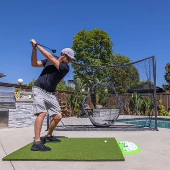 GoSports 10 ft x 7 ft PRO Golf Practice Hitting Net - Personal Driving Range for Indoor or Outdoor Practice image {1}