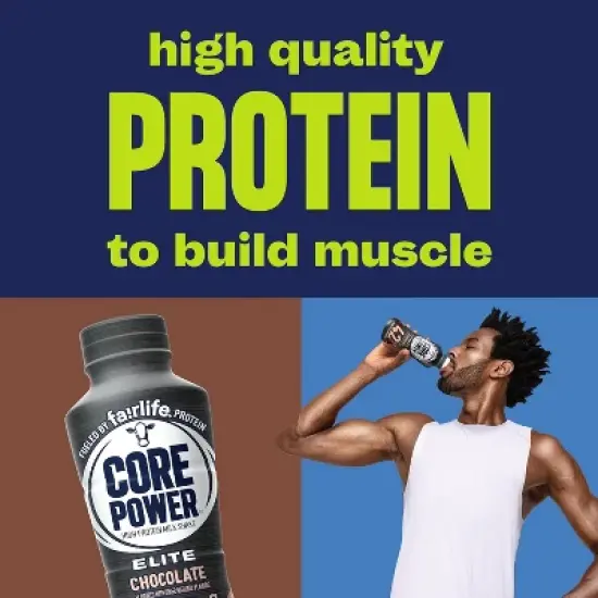 Core Power Elite Protein Shake &ndash; 42g Complete Protein 12 Pack, Chocolate Flavor, Ready-to-Drink Recovery Shake with Real Milk,14oz Bottle image {1}