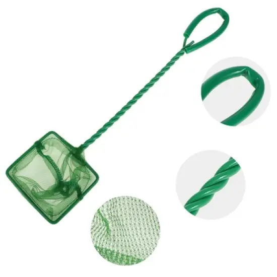 Unique Bargains Aquarium Fish Net Aquarium Fish Tank Accessories Small Fish Fine Net Green 3'' 1Pcs image {2}