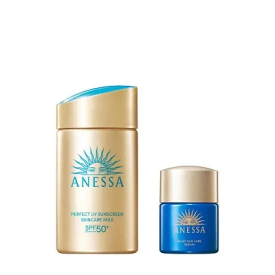 Anessa By Shiseido Perfect UV Sunscreen Skincare Milk SPF 50+ PA++++ (60mL) & Night Sun Care Serum (12mL) Trial 2-piece set | Japan image {2}