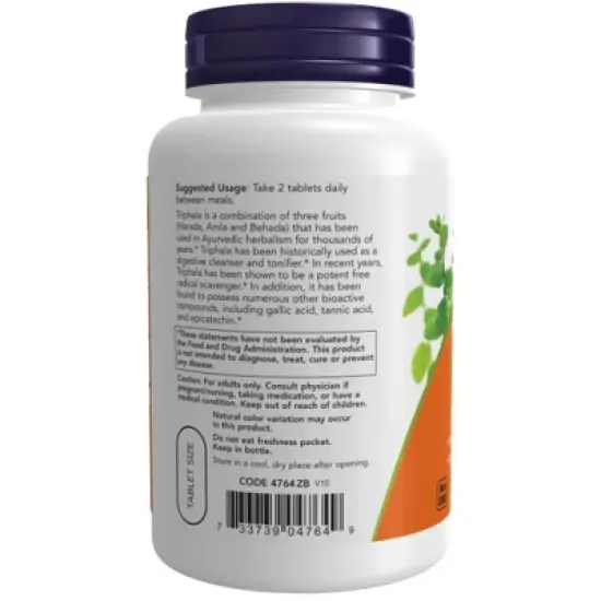 Triphala 500mg by Now Foods  -  120 Tablet image {2}