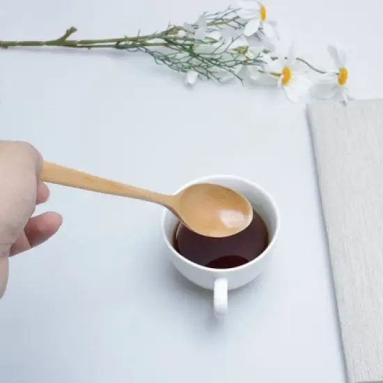 Unique Bargains Kitchen Wooden Soup Spoons for Eating Mixing Stirring Cooking 7.1" Long 1 Pc image {6}