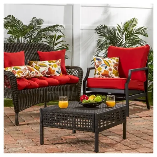 Solid Outdoor Swing and Bench Cushion - Salsa - Kensington Garden image {2}