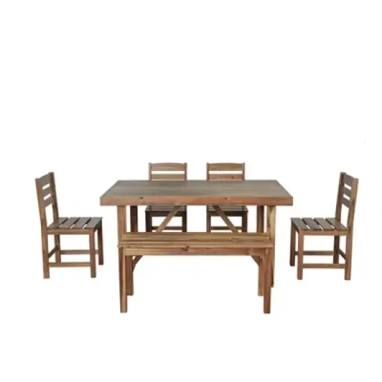 FIONECA High-Quality Acacia Wood Outdoor Table & Chair Set for Patio, Balcony, Backyard image {9}