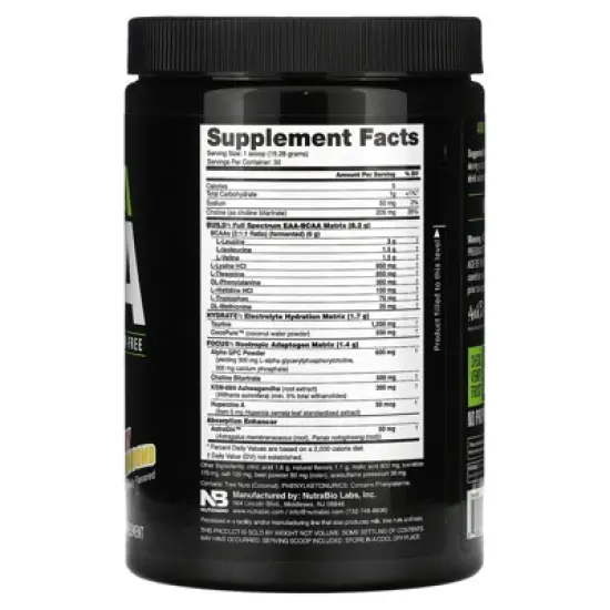 NutraBio Alpha EAA, Strawberry Lemon Bomb, 1 lb (458 g) image {1}
