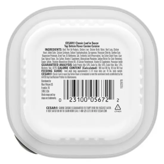 Cesar Classic Loaf in Sauce Beef, Gravy and Red Meat Flavor Small Breed Wet Dog Food - 3.5oz image {1}