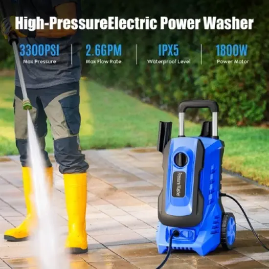 SUGIFT Electric Pressure Washer, 3300 Max PSI, 2.0 GPM, 1800W High-Performance Cleaner with 4 Quick-Connect Nozzles & Foam Cannon image {1}