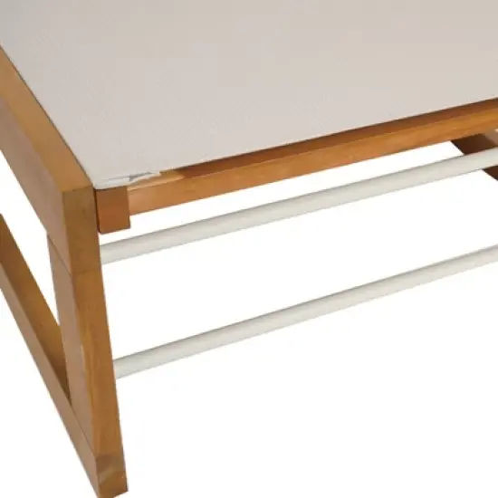 Christopher Knight Home Emile Outdoor Mesh and Acacia Wood Chaise Lounge image {9}