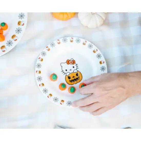 Silver Buffalo Sanrio Hello Kitty Pumpkin Boo 8-Inch Ceramic Dinner Plate image {2}