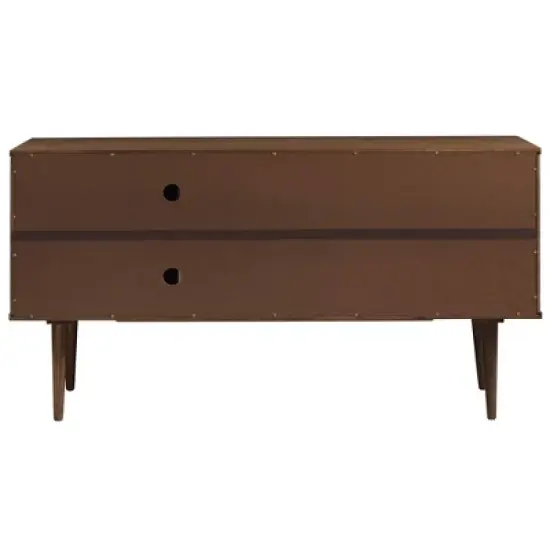 58" Modern Boho Solid Pine Wood Closed Storage Sideboard Brown - Saracina Home image {19}