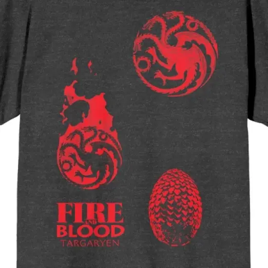 Game of Thrones Dragon Egg, Fire, Blood Women's Dark Gray Heather Graphic Tee image {1}