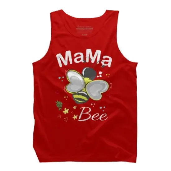 Men's Design By Humans Mama Bee Floral Pattern By Aminemangaka1 Tank Top image {4}