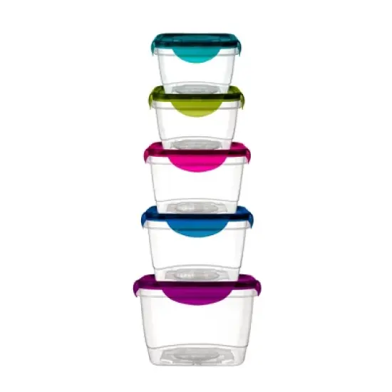 Lexi Home  Jumbo 5-Piece Lock and Seal Square Food Storage Container Set image {1}