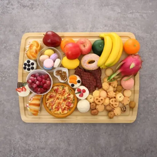 Large Bamboo Cutting Board with Juice Groove, Heat-Resistant Chopping Board, Durable Lightweight Kitchen Essential image {3}